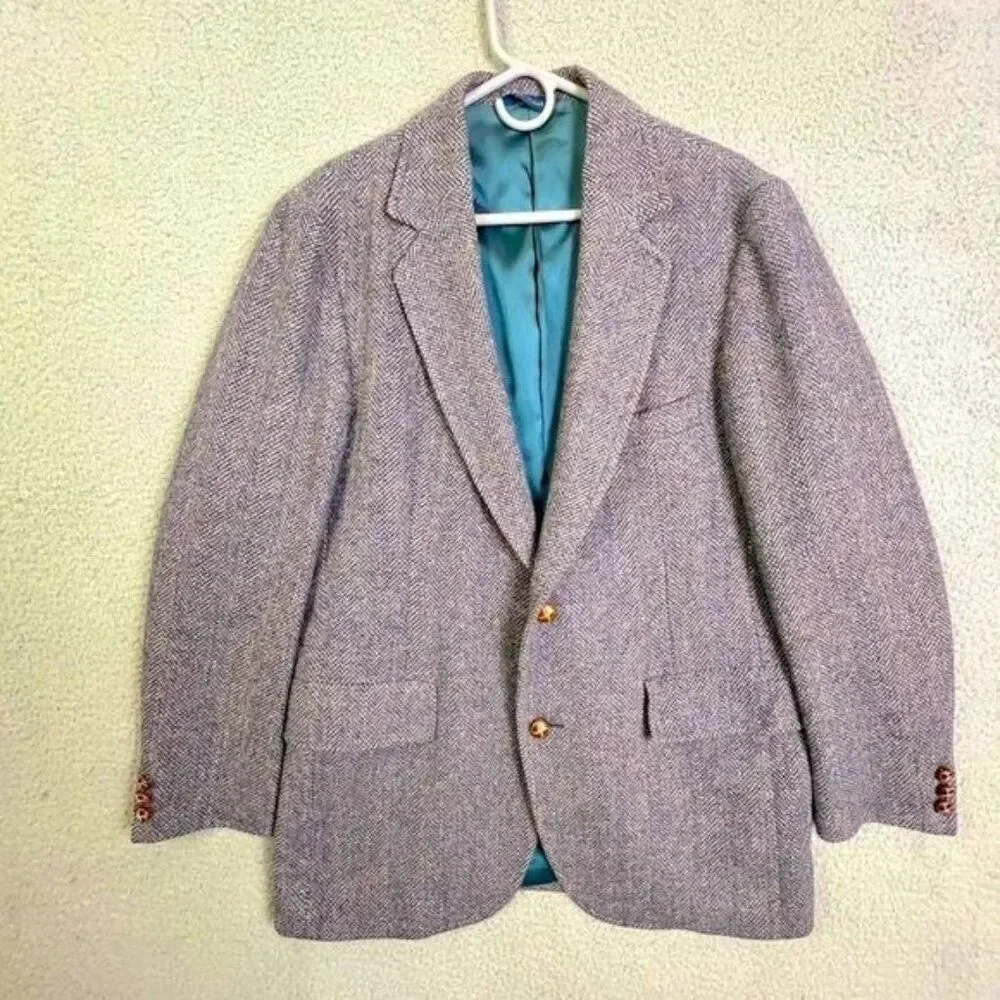 PENDLETON MENS TWEED BLAZER BLUE GRAY SIZE 42